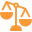 Orange line icon of a scale