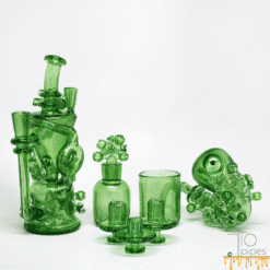 W.C. Stearns Full 7-Piece Set in transparent green, all pieces shown together