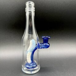 Emperial Glass Bottle dab rig in blue, front view