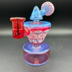 RL. Dots Talus Rig in pink and blue with dot pattern glass and red accents