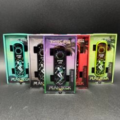 Play Deck Skateboard 510 battery shown in five colors, retail packaging