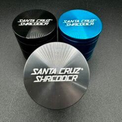 Santa Cruz Shredder 4-piece grinder, three color options with one shown open