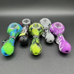 Eyce Oraflex silicone hand pipes in the Switchback design, several colors shown