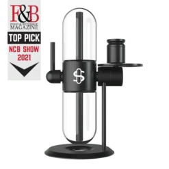 Stundenglass Gravity Infuser, full device on its rotating stand